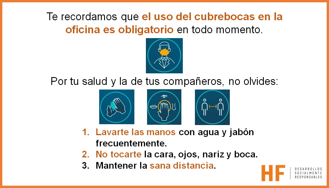 Uso de cubrebocas es obligatorio en oficinas